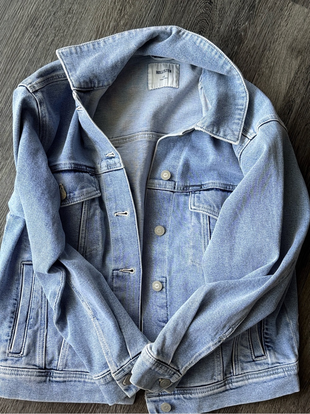 Hollister Light Wash Blue Denim Jacket - Women's Trucker
